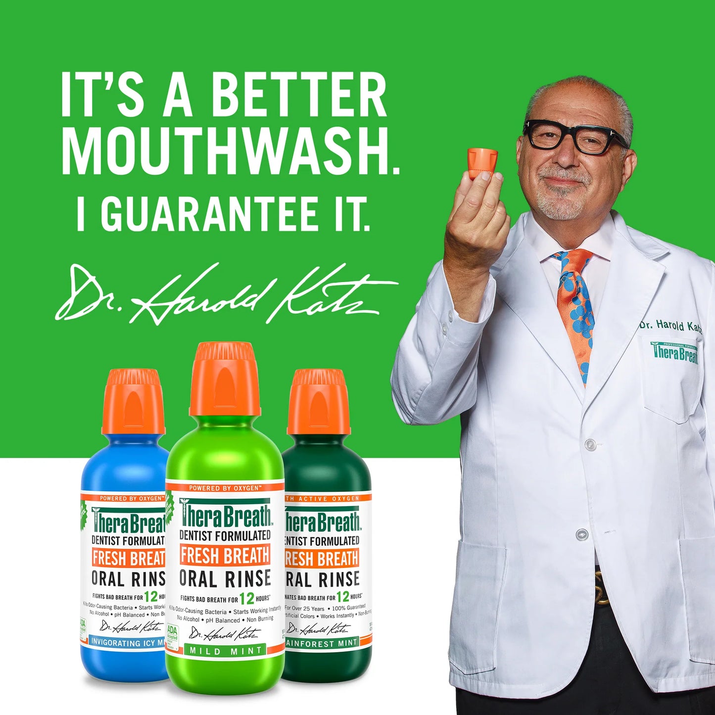 Fresh Breath Oral Rinse Mouthwash – Bye Bye Bad Breath, Mild Mint Formula